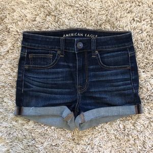 DARK WASH AMERICAN EAGLE SHORTS